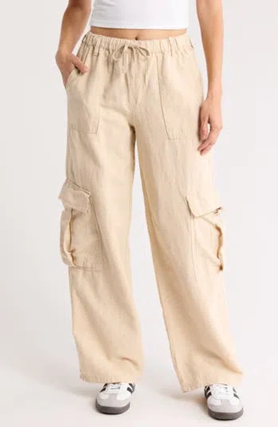 Bdg Urban Outfitters Luca Cotton & Linen Cargo Pants In Ivory