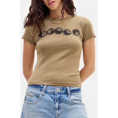 Bdg Urban Outfitters Lucky Ball Graphic Baby T-shirt In Khaki
