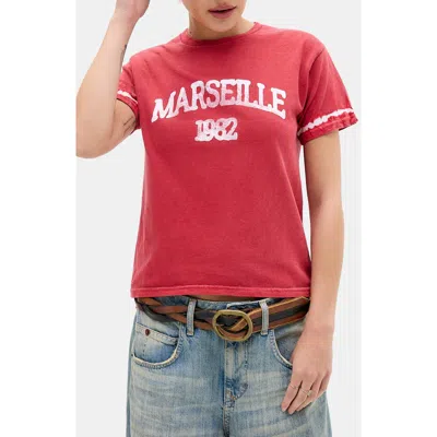 Bdg Urban Outfitters Marseille Relaxed Cotton Graphic T-shirt In Red