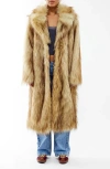 Bdg Urban Outfitters Maxi Faux Fur Coat In Camel