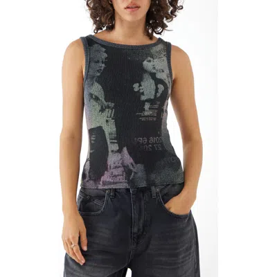 Bdg Urban Outfitters Mono Photo Rib Tank In Black
