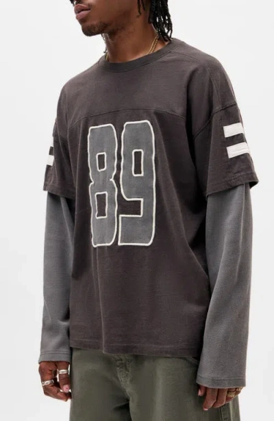 Bdg Urban Outfitters Motorbike Layered Long Sleeve T-shirt In Gray