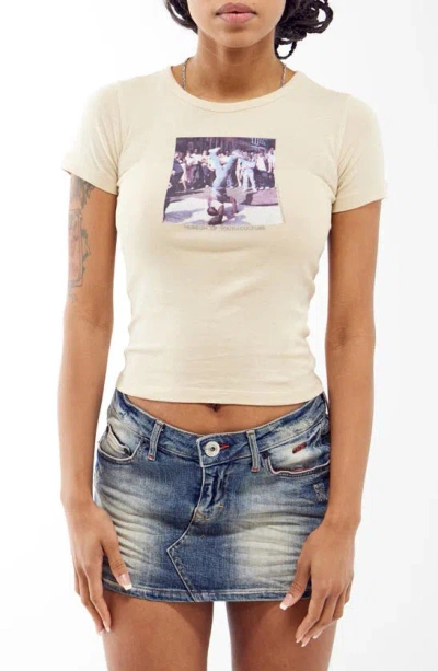 Bdg Urban Outfitters Museum Of Youth Culture Cotton Baby Tee In Cream