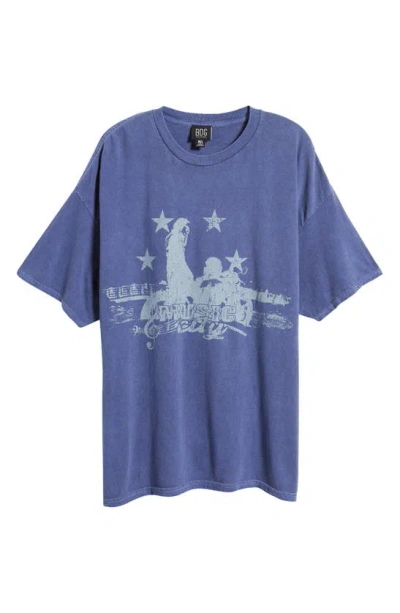 Bdg Urban Outfitters Music City Cotton Graphic T-shirt In Bright Blue