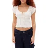 Bdg Urban Outfitters Nadia Smocked Cotton Top In White