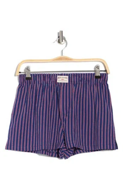 Bdg Urban Outfitters Navy Stripe Cotton Boxer Shorts In Blue