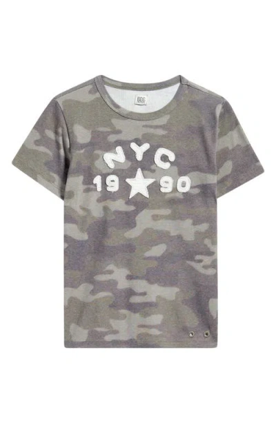 Bdg Urban Outfitters Nyc 1990 Appliqué Stripe Cotton Graphic T-shirt In Khaki