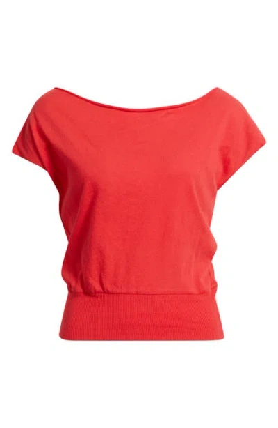 Bdg Urban Outfitters Off The Shoulder Banded Top In Red