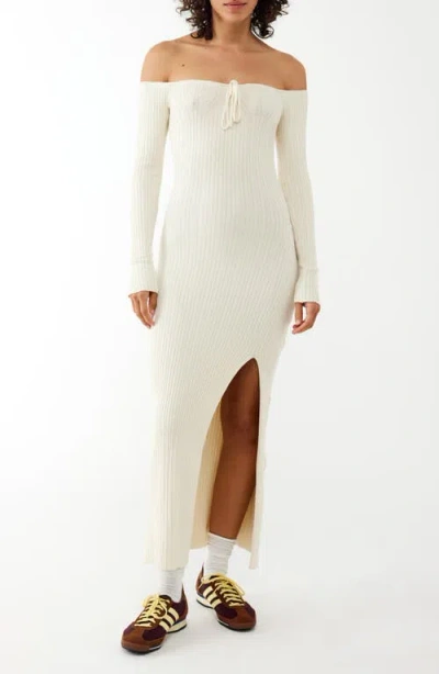 beige dress wedges Chic Embrace Off Shoulder Sweater Midi Dress – Josie's Boutique main image 0
