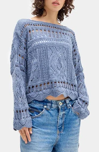 Bdg Urban Outfitters Open Stitch Sweater In Blue