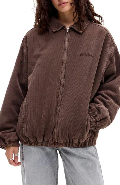 Bdg Urban Outfitters Oversize Corduroy Harrington Jacket In Brown