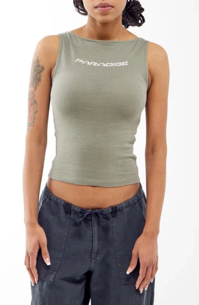 Bdg Urban Outfitters Paradise Boatneck Tank In Sage