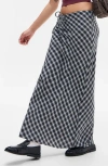 Bdg Urban Outfitters Plaid Cotton Maxi Skirt In Gray
