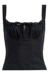 Bdg Urban Outfitters Prairie Linen Blend Camisole In Black