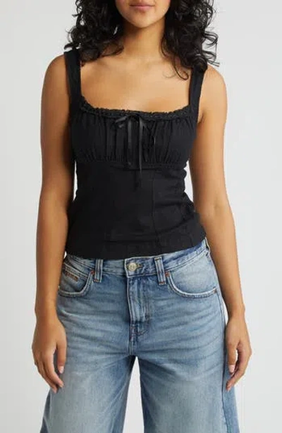 Bdg Urban Outfitters Prairie Linen Blend Tank In Black