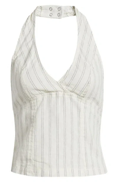Bdg Urban Outfitters Quinn Stripe Linen Halter Top In Multi