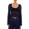 Bdg Urban Outfitters Quinn Tie Front Lace Top