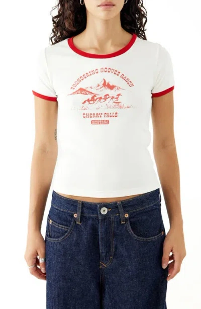Bdg Urban Outfitters Ranger Cotton Graphic Baby Tee In White