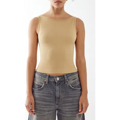 Bdg Urban Outfitters Rib Crop Tank In Sand
