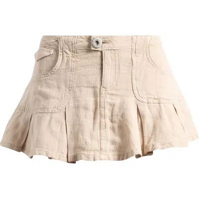Bdg Urban Outfitters Ruby Pleated Linen Skort In Clay