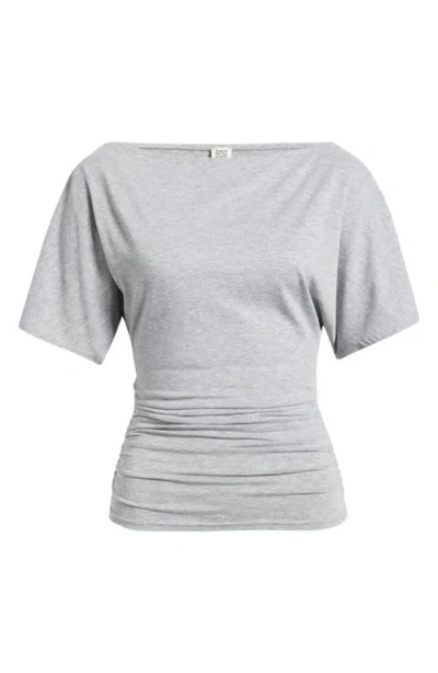 Bdg Urban Outfitters Ruched Boat Neck Top In Gray