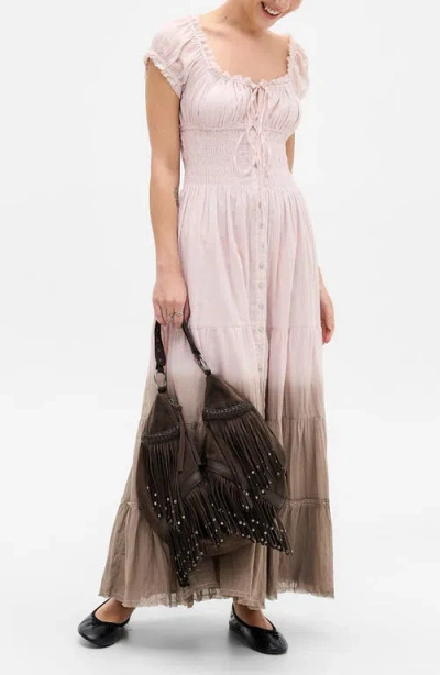 Bdg Urban Outfitters Samira Smocked Ombré Maxi Dress In Pink