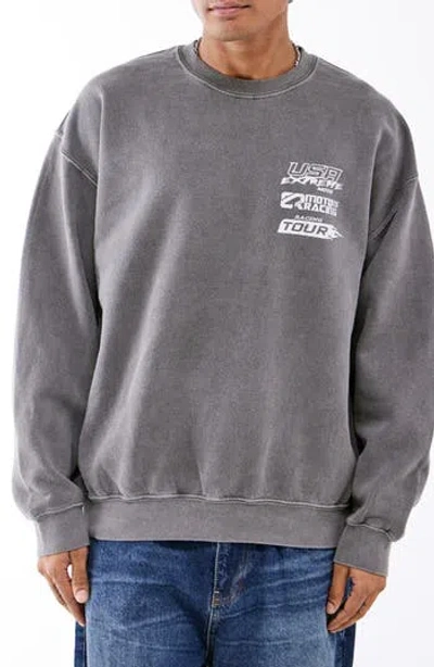 Bdg Urban Outfitters San Diego Moto Sweatshirt In Washed Black