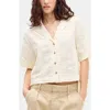 Bdg Urban Outfitters Seersucker Texture Boxy Camp Shirt In White
