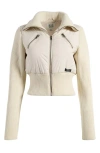 Bdg Urban Outfitters Shrunken Mixed Media Jacket In White