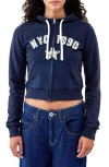Bdg Urban Outfitters Shrunken Nyc Appliqué Zip Hoodie In Navy