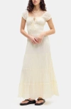 Bdg Urban Outfitters Sienna Smocked Cotton Maxi Dress In Buttermilk