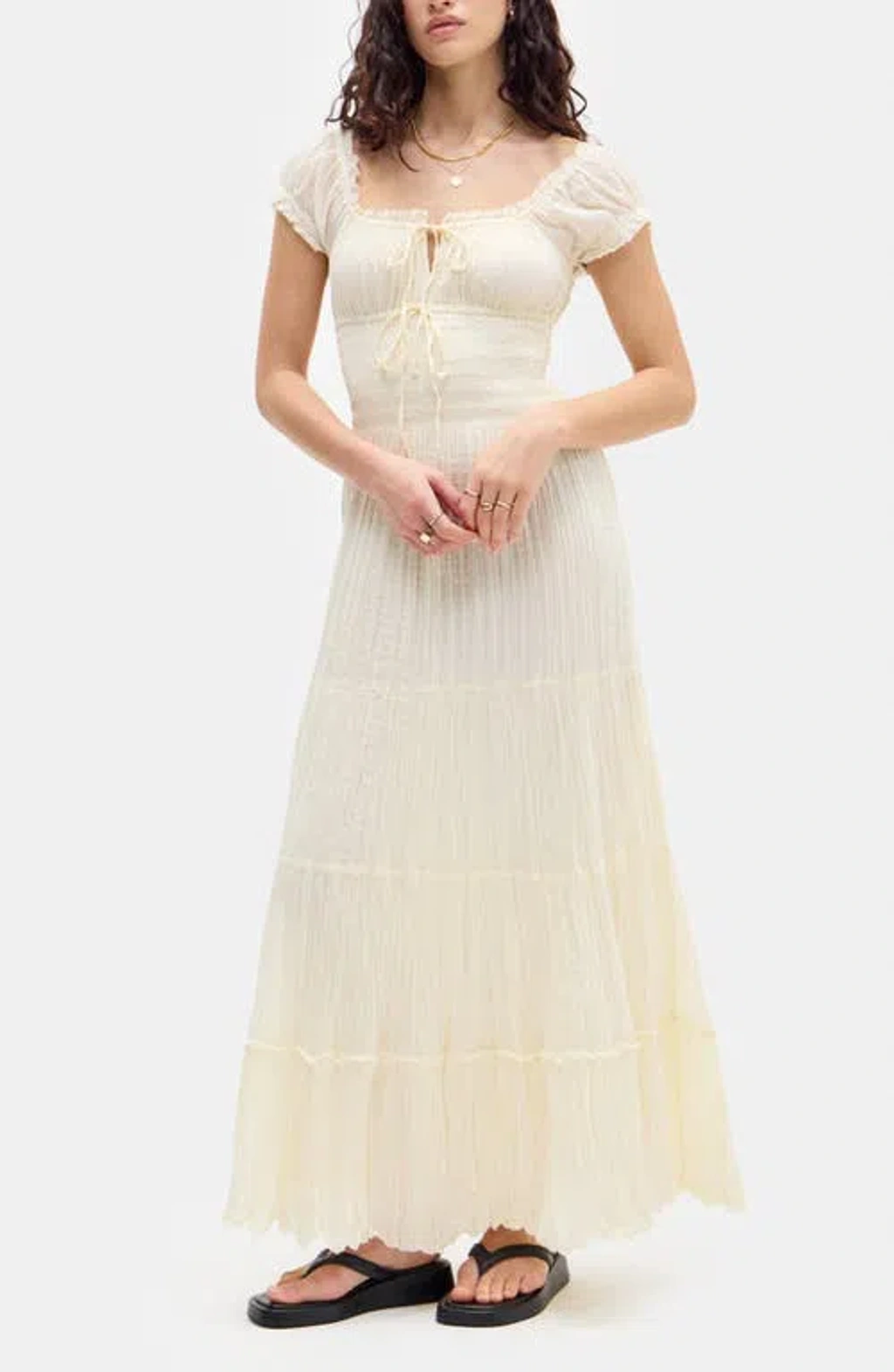 white christmas dresses Erin Smocked Maxi Dress in Red main image 1