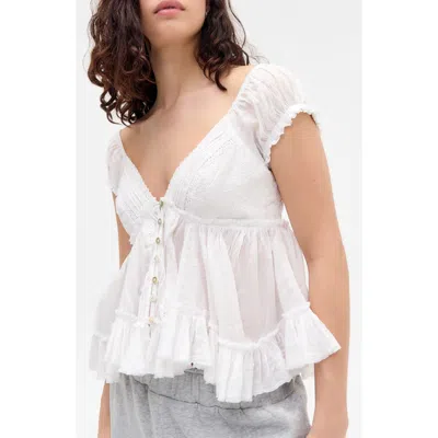 Bdg Urban Outfitters Skyle Cotton Babydoll Top
