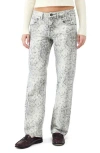 Bdg Urban Outfitters Snake Print Low Rise Relaxed Straight Leg Jeans In Grey