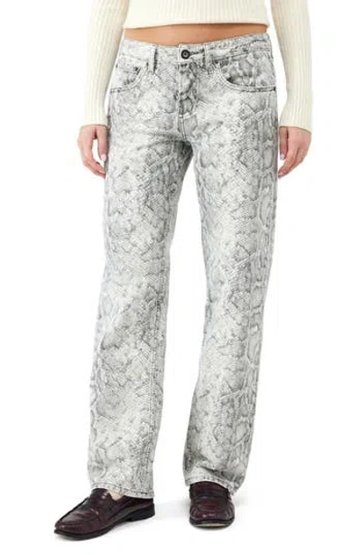 Bdg Urban Outfitters Snake Print Low Rise Relaxed Straight Leg Jeans In Grey