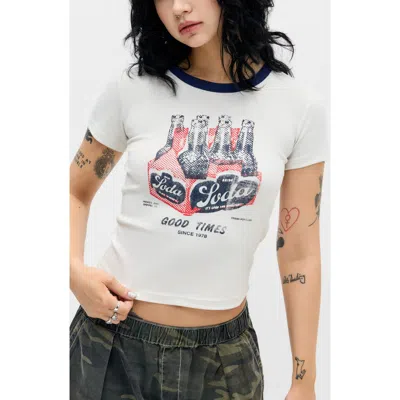 Bdg Urban Outfitters Soda Cotton Graphic Baby Tee In White