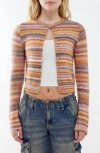 Bdg Urban Outfitters Space Dye Stripe Cardigan In Rust