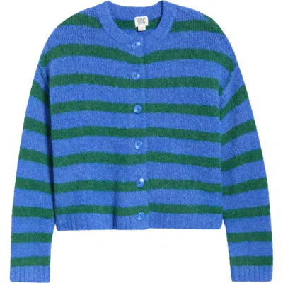 Bdg Urban Outfitters Stripe Crewneck Cardigan In Blue