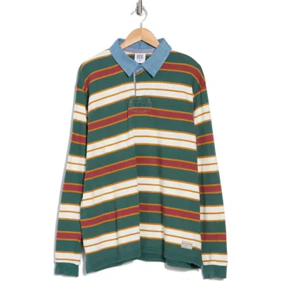Bdg Urban Outfitters Stripe Rugby Shirt In Green