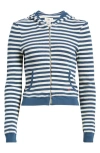 Bdg Urban Outfitters Stripe Waffle Stitch Crop Zip Hoodie In Multi