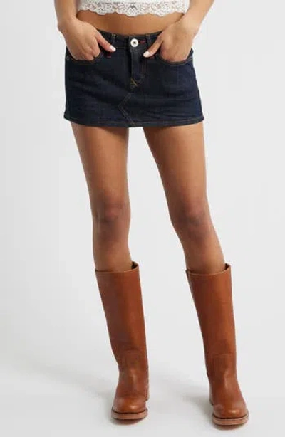 Bdg Urban Outfitters Striped Denim Ultra Miniskirt In Blue