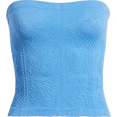 Bdg Urban Outfitters Tapestry Crop Tube Top In Blue