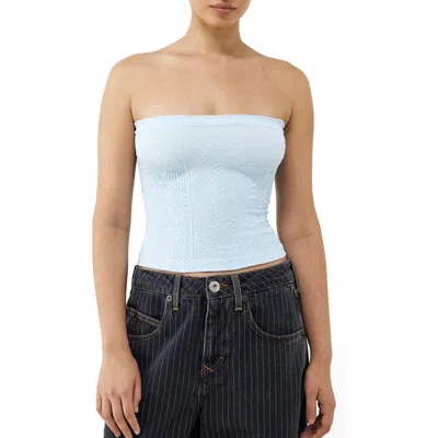 Bdg Urban Outfitters Tapestry Crop Tube Top In Light Blue