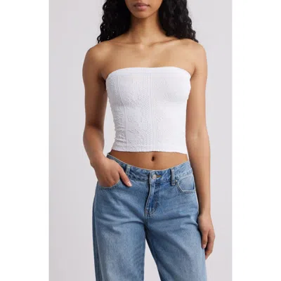 Bdg Urban Outfitters Tapestry Crop Tube Top In White