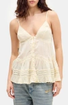 Bdg Urban Outfitters Tiered Crinkled Cotton Camisole In Yellow