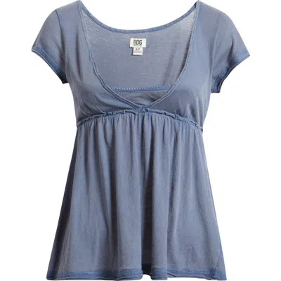 Bdg Urban Outfitters Tina Layered Cotton Babydoll Top In Blue