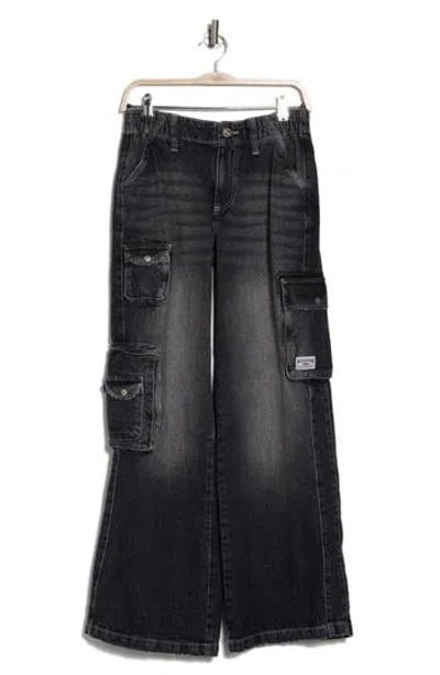 Bdg Urban Outfitters Y2k Cyber Baggy Cargo Jeans In Washed Black