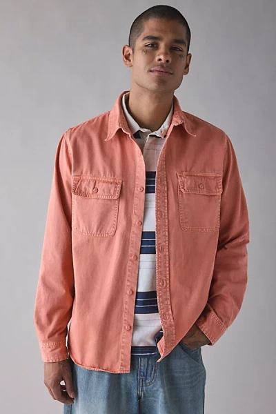 Bdg Utility Work Shirt Top In Canyon Sunset, Men's At Urban Outfitters In Orange