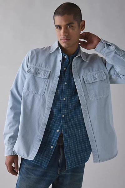 Bdg Utility Work Shirt Top In Pearl Blue, Men's At Urban Outfitters