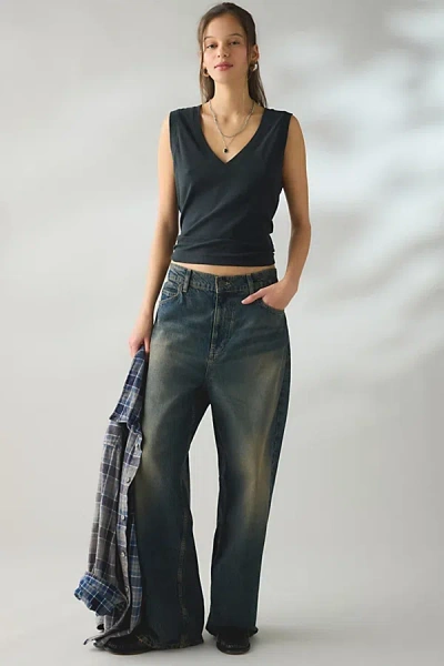 Bdg V-neck Sleeveless Spill The Tee In Black, Women's At Urban Outfitters